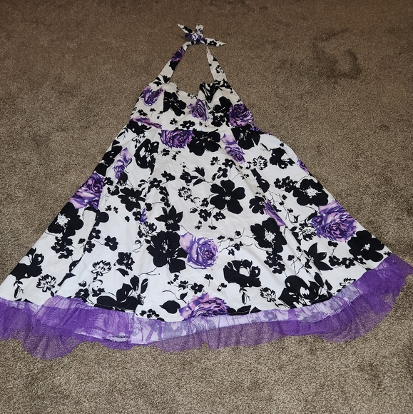 Women's 2XL Halter Style Floral Print Mini Dress - Picture 1 of 16